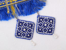 " Klart" набор для вышивания 10- 509 " Серьги квадратные. Синий орнамент" 